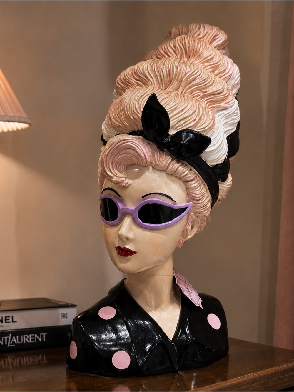 Bella Lux Retro girl with sunglasses and beehive bust NEW Viral Halloween Decor